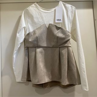 AZUL by moussy - AZUL ぺプラム　トップス