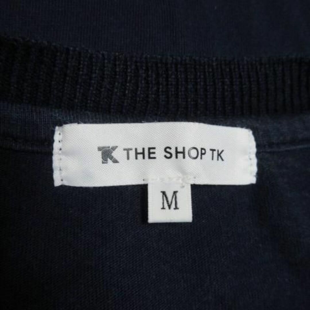 THE SHOP TK(ザショップティーケー)のザショップティーケー 長袖カットソー ニット 切替 M 紺 221130AO1A メンズのトップス(Tシャツ/カットソー(七分/長袖))の商品写真