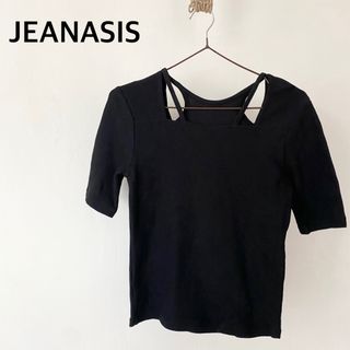 JEANASIS - ジーナシス　ブラック　半袖　トップス　肩空き　Tシャツ　カットソー　フリーサイズ