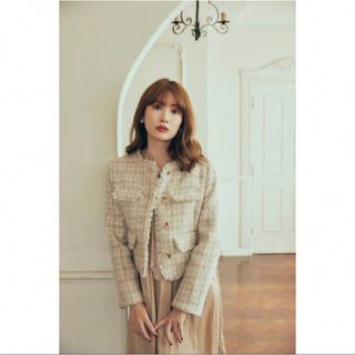 ハーリップトゥ(Her lip to)のHerlipto Wool-Blend Fancy Tweed Jacket(ノーカラージャケット)