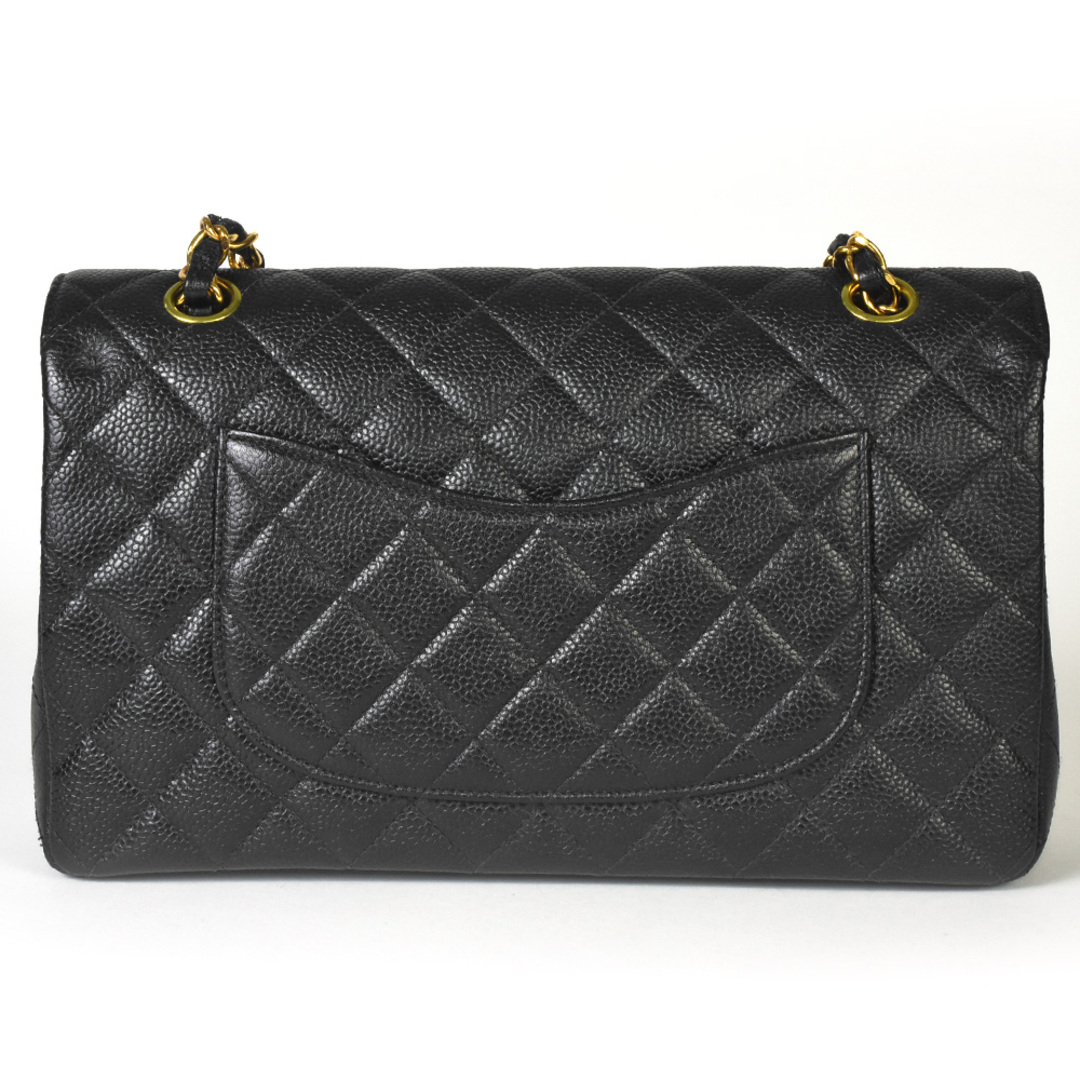 CHANEL(シャネル)のシャネル CHANEL マトラッセ25 ココマーク Wフラップ Wチェーン ショルダーバッグ 2WAY キャビアスキン A01112 ブラック ゴールド金具 5番(1998年製造)【中古】 レディースのバッグ(ハンドバッグ)の商品写真