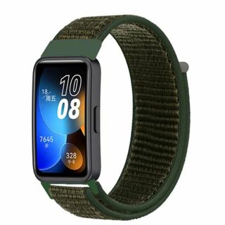 HUAWEI Band 9 8 グリーン ベルト バンド ナイロン ループ 交換(モバイルケース/カバー)