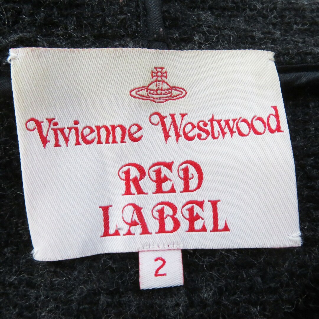 Vivienne Westwood(ヴィヴィアンウエストウッド)の美品◎Vivienne Westwood Red Label ヴィヴィアンウエストウッド レッドレーベル オーブボタン付き ドルマンスリーブ ポンチョコート ダークグレー 2 日本製 正規品 レディース レディースのジャケット/アウター(ポンチョ)の商品写真