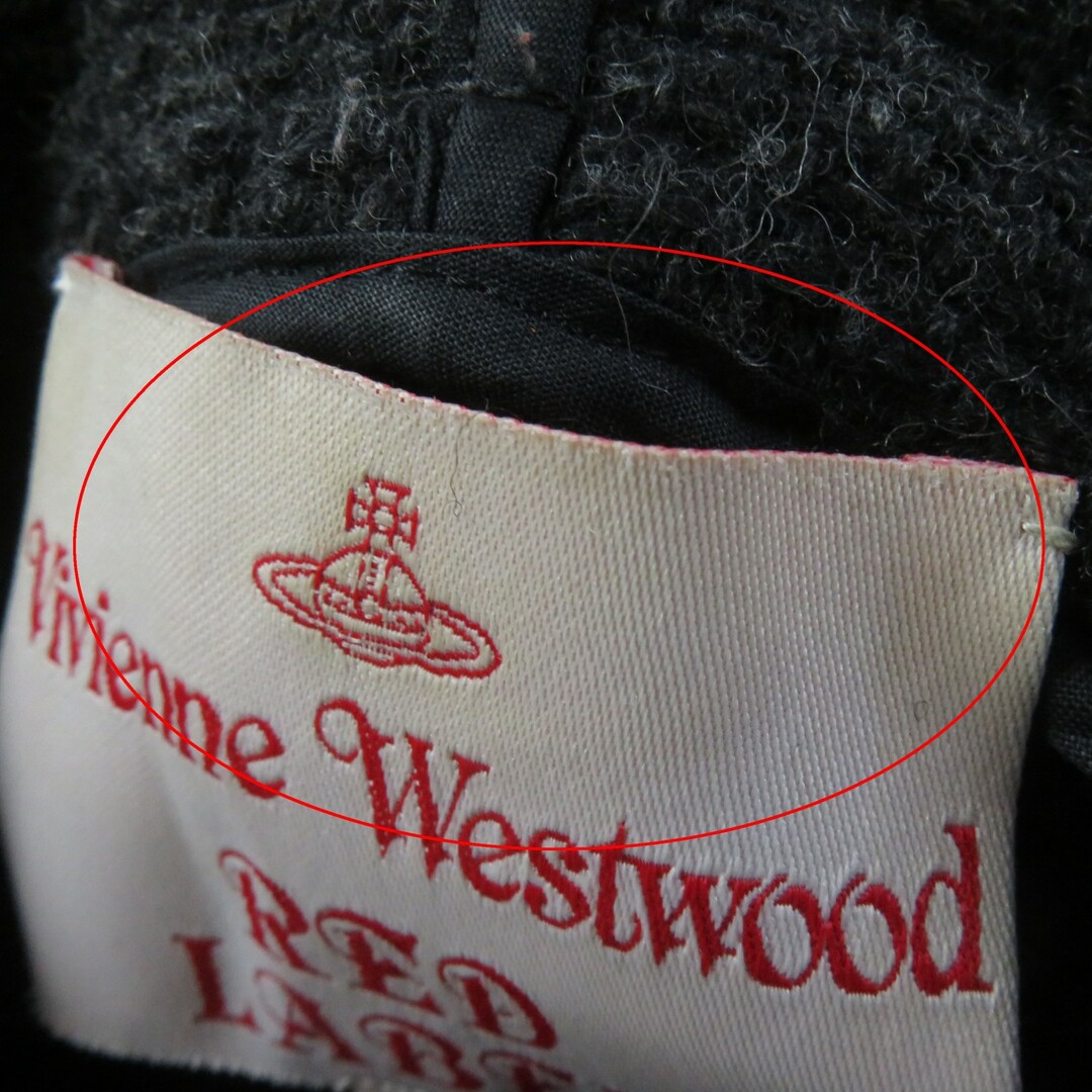 Vivienne Westwood(ヴィヴィアンウエストウッド)の美品◎Vivienne Westwood Red Label ヴィヴィアンウエストウッド レッドレーベル オーブボタン付き ドルマンスリーブ ポンチョコート ダークグレー 2 日本製 正規品 レディース レディースのジャケット/アウター(ポンチョ)の商品写真