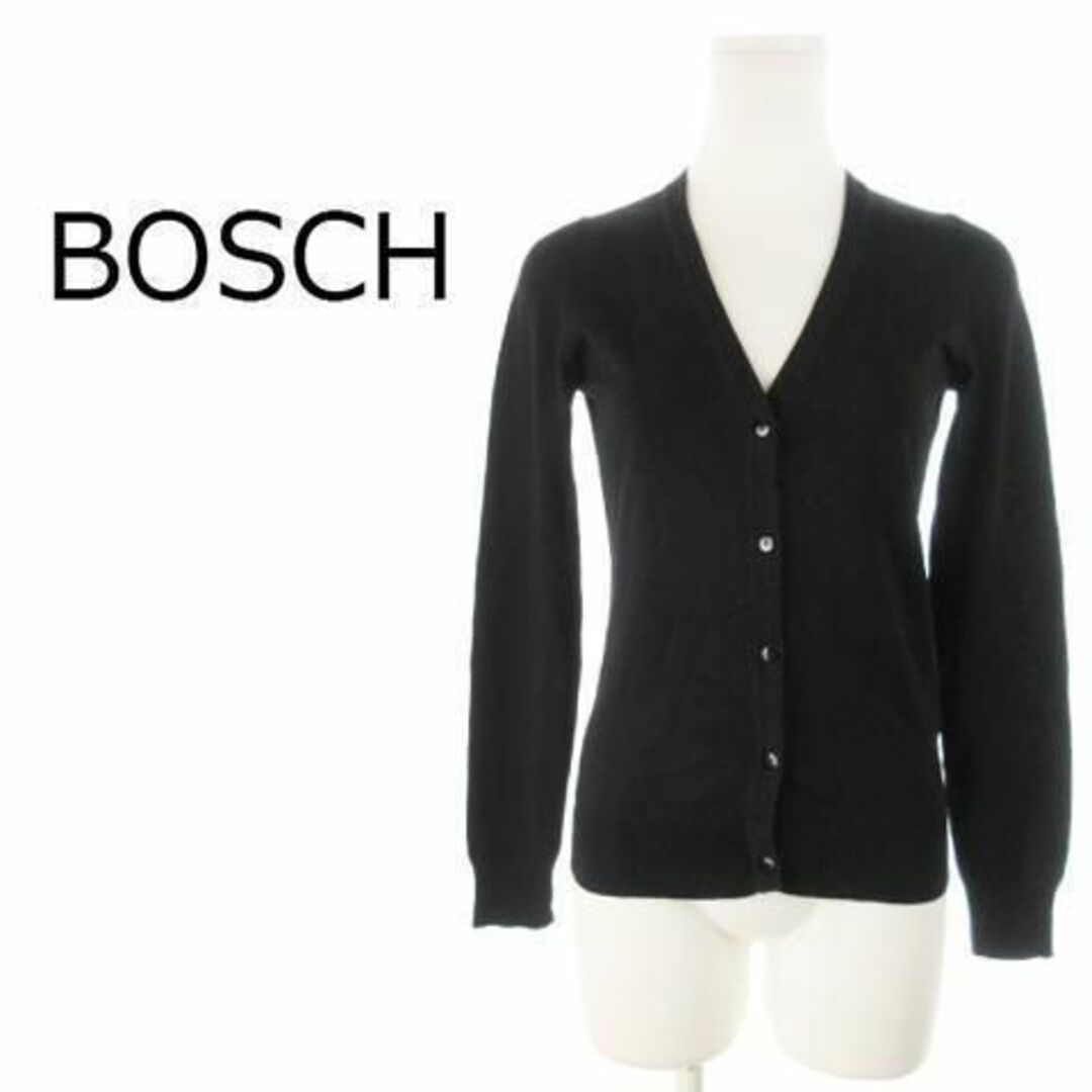 BOSCH(ボッシュ)のボッシュ カーディガン ニット Vネック 長袖 黒 221227AH31A レディースのトップス(カーディガン)の商品写真