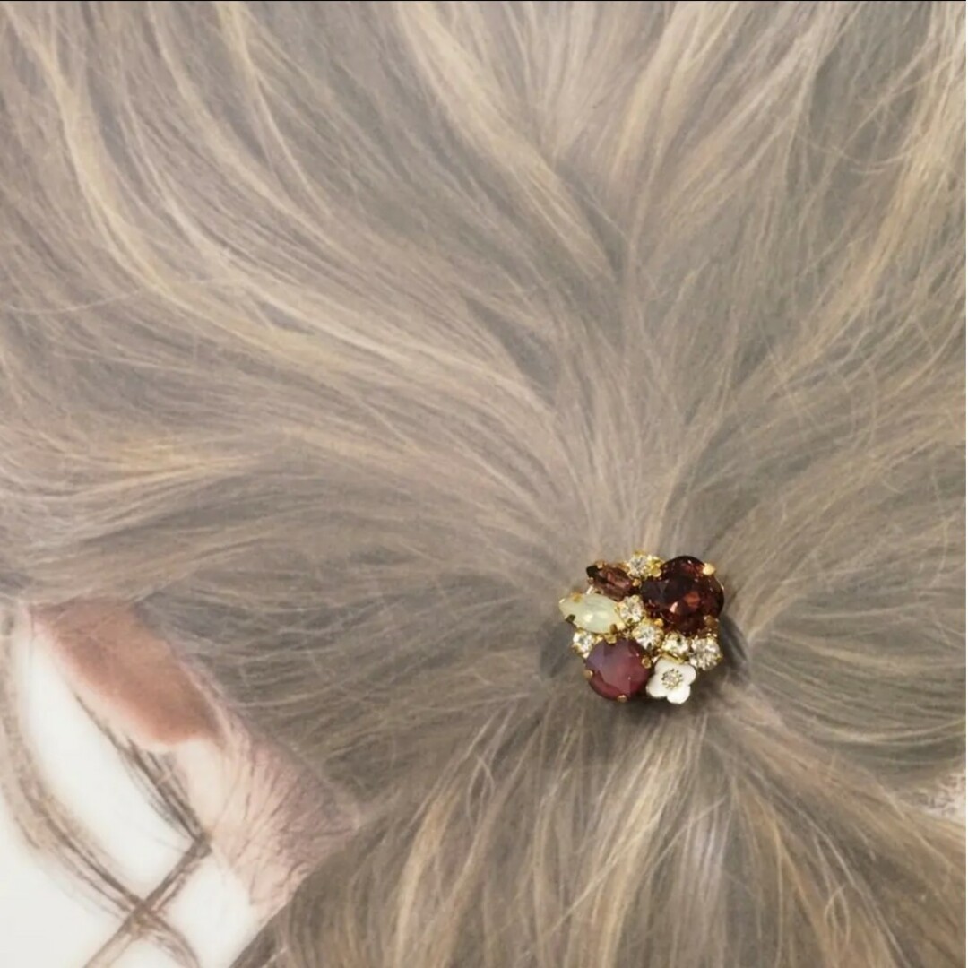先着1名様限定》ダークレッド♡﻿flower bijou ポニーフック レディースのヘアアクセサリー(その他)の商品写真