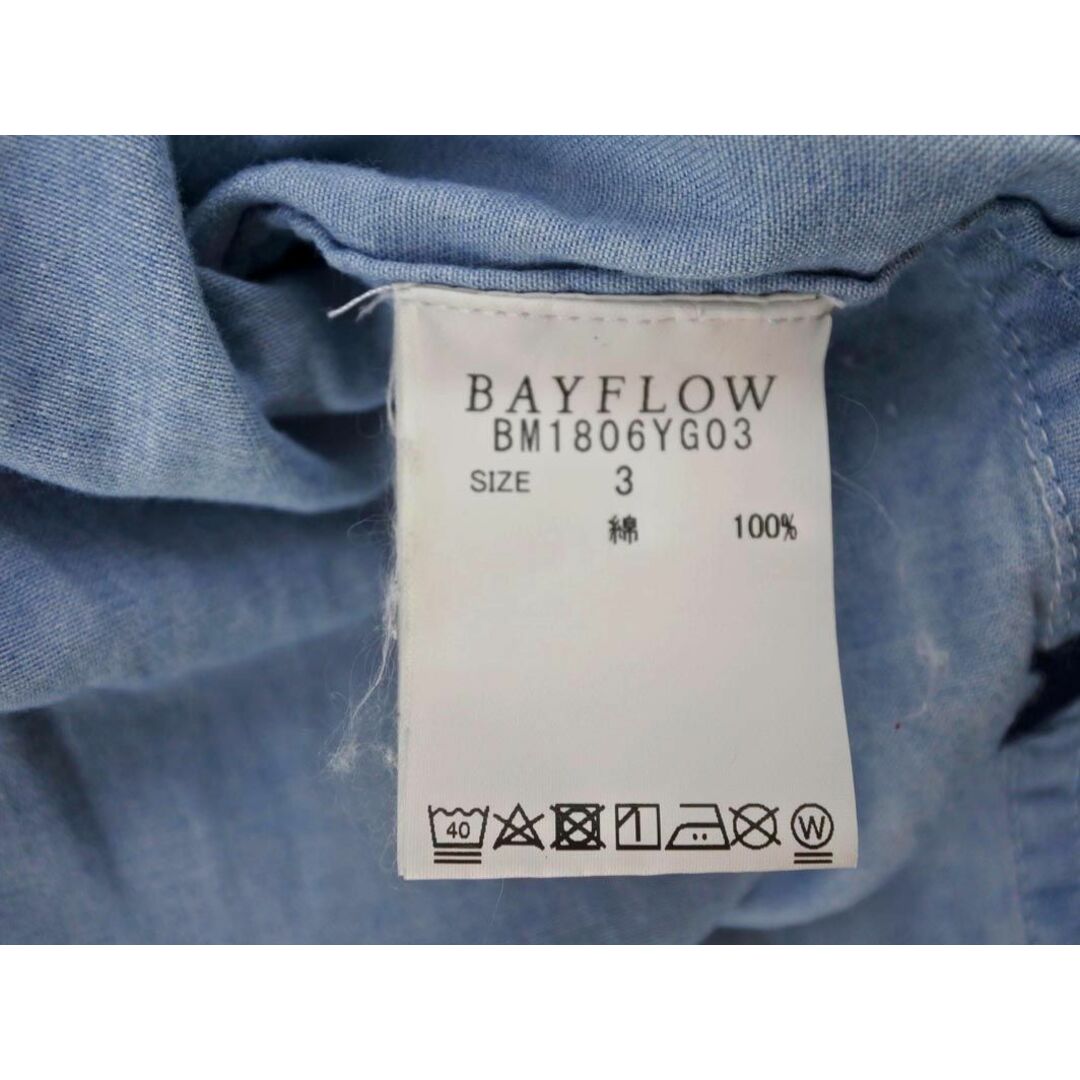 BAYFLOW(ベイフロー)のBAYFLOW ベイフロー デニム調 7分袖 シャツ size3/水色 ■◇ メンズ メンズのトップス(シャツ)の商品写真