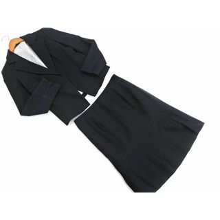ROPE ロペ シルク混 セットアップ ジャケット スカート スーツ size7/紺 ■◇ レディース