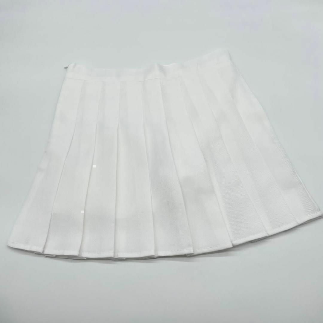 プリーツスカート M ホワイト 白 ゴルフウェア インナー付  春 GW ミニ レディースのスカート(ミニスカート)の商品写真
