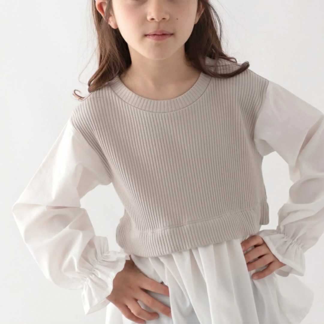 GLOBAL WORK(グローバルワーク)のGLOBAL WORK＊新品 オシャラクドッキングPOLS 160cm キッズ/ベビー/マタニティのキッズ服女の子用(90cm~)(Tシャツ/カットソー)の商品写真