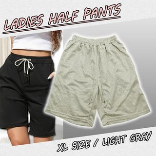 【新品】ショートパンツ ハーフパンツ 短パン レディース ライトグレー XL(ショートパンツ)