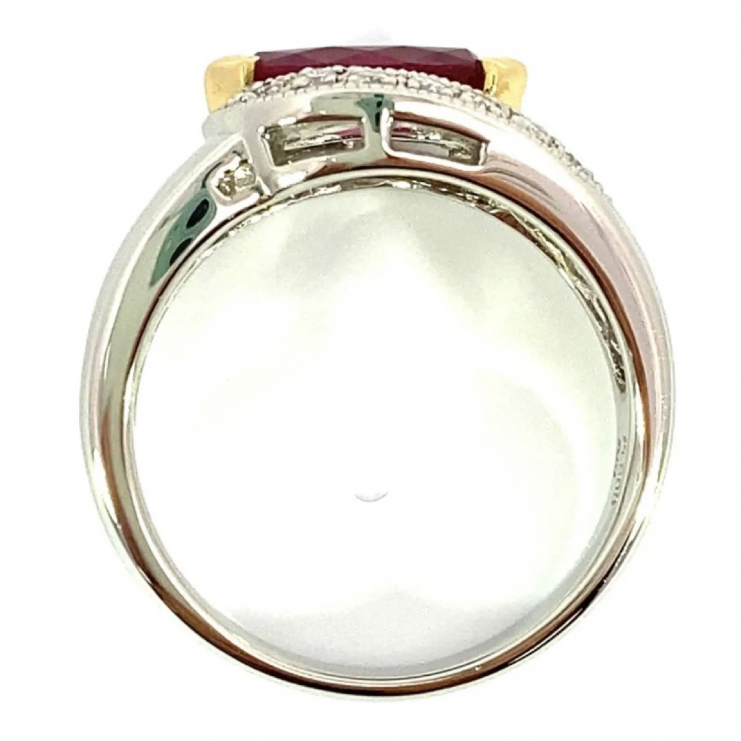 【JC4474】Pt900/K18 天然ルビー ダイヤモンド リング レディースのアクセサリー(リング(指輪))の商品写真