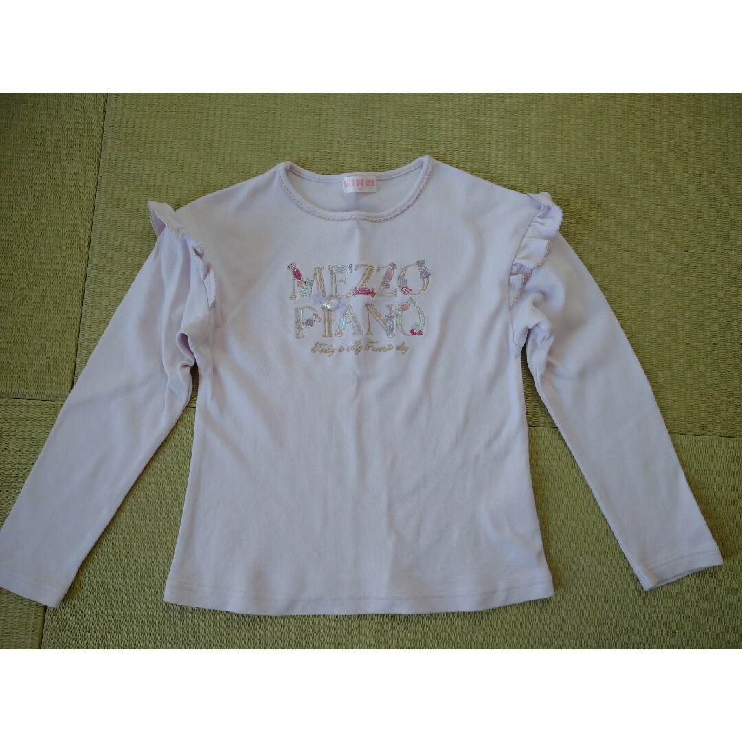 mezzo piano(メゾピアノ)のmezzo piano　長袖　ロンT うすピンク〜うすムラサキ キッズ/ベビー/マタニティのキッズ服女の子用(90cm~)(Tシャツ/カットソー)の商品写真