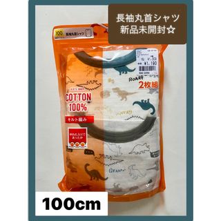 【新品未開封】長袖丸首肌着2枚セット　コットン　バースデイ　シャツ　100cm