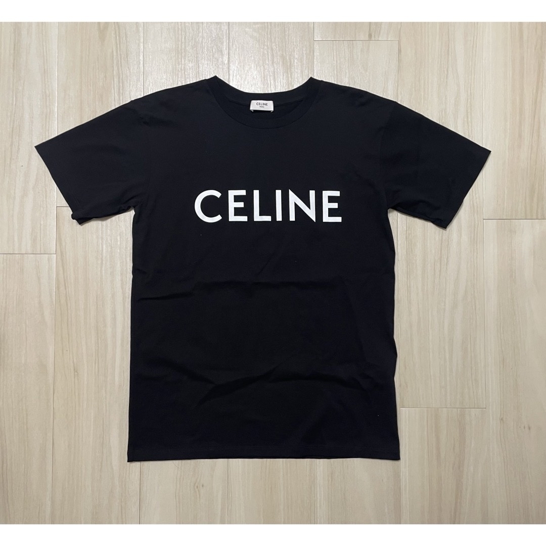 celine(セリーヌ)のCeline エディスリマン ロゴプリント Tシャツ 黒 ブラック レディースのトップス(Tシャツ(半袖/袖なし))の商品写真