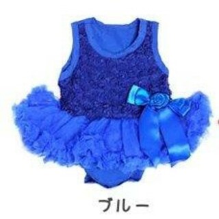 【kirei sui】チュチュロンパース  ドレス ノースリーブ ブルー  6M(ロンパース)
