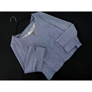 Feroux フェルゥ ノーカラー ジャケット size2/青 ■◇ レディース