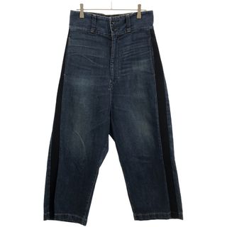 ジュンヤワタナベ(JUNYA WATANABE)のJUNYA WATANABE COMME des GARCONS DENIM ジュンヤワタナベコムデギャルソンデニム 18SS サテンラインハイウエストサルエルデニムパンツ インディゴ XS XA-P008(デニム/ジーンズ)