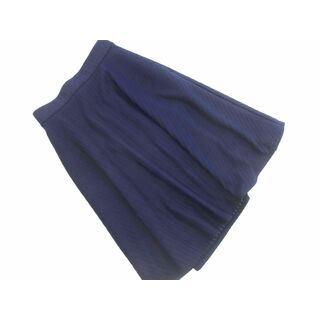 BARNEYS NEW YORK バーニーズ ニューヨーク ストライプ フレア スカート size36/青 ■◇ レディース(ひざ丈スカート)