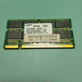 サムスン(SAMSUNG)のノートPC用メモリ 512MB SAMSUNG PC2700S-25331-Z(PCパーツ)