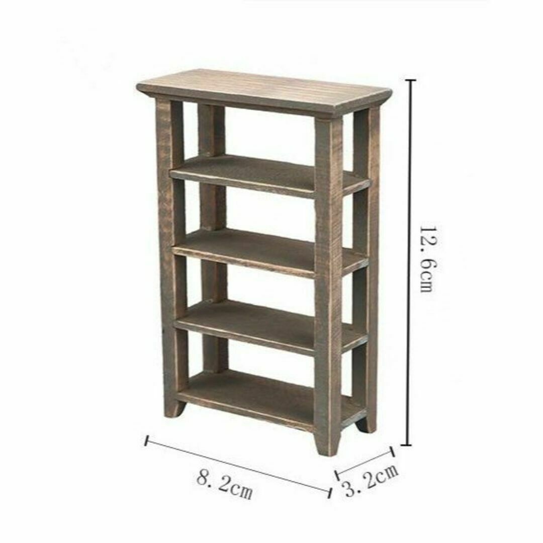 k003◆シックな風合い◆ ドールハウス 用 ミニチュア 棚 シェルフ ラック ハンドメイドのおもちゃ(ミニチュア)の商品写真
