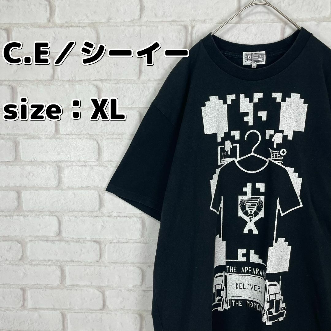 【希少XLサイズ！】C.E／シーイー 両面ブリント グラフィックTシャツ メンズのトップス(Tシャツ/カットソー(半袖/袖なし))の商品写真
