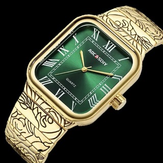 新品 AOCASDIY オマージュウォッチ メンズ腕時計 グリーン&ゴールドST(腕時計(アナログ))