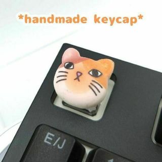 自作キーキャップ にゃんこフェイス 三毛猫 キートップ 　アニマル 動物　ねこ(PC周辺機器)