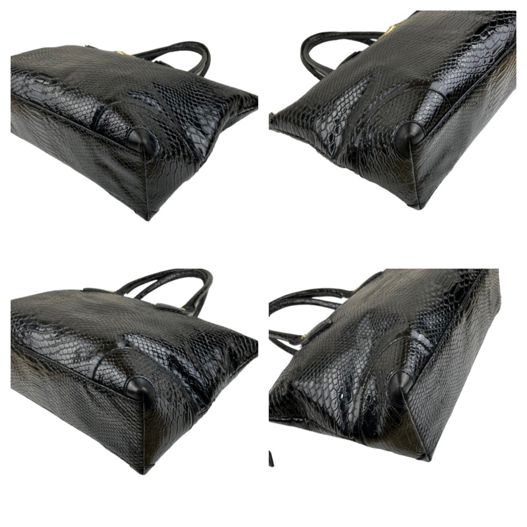 Vivienne Westwood(ヴィヴィアンウエストウッド)のヴィヴィアンウエストウッド　ハンドバッグ　オーブ　クロコ型押し　レザー　黒 レディースのバッグ(ハンドバッグ)の商品写真