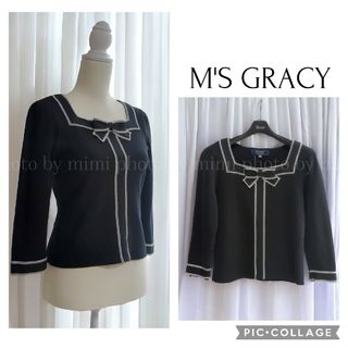 エムズグレイシー(M'S GRACY)のM'S GRACY*おリボンステッチニット(ニット/セーター)