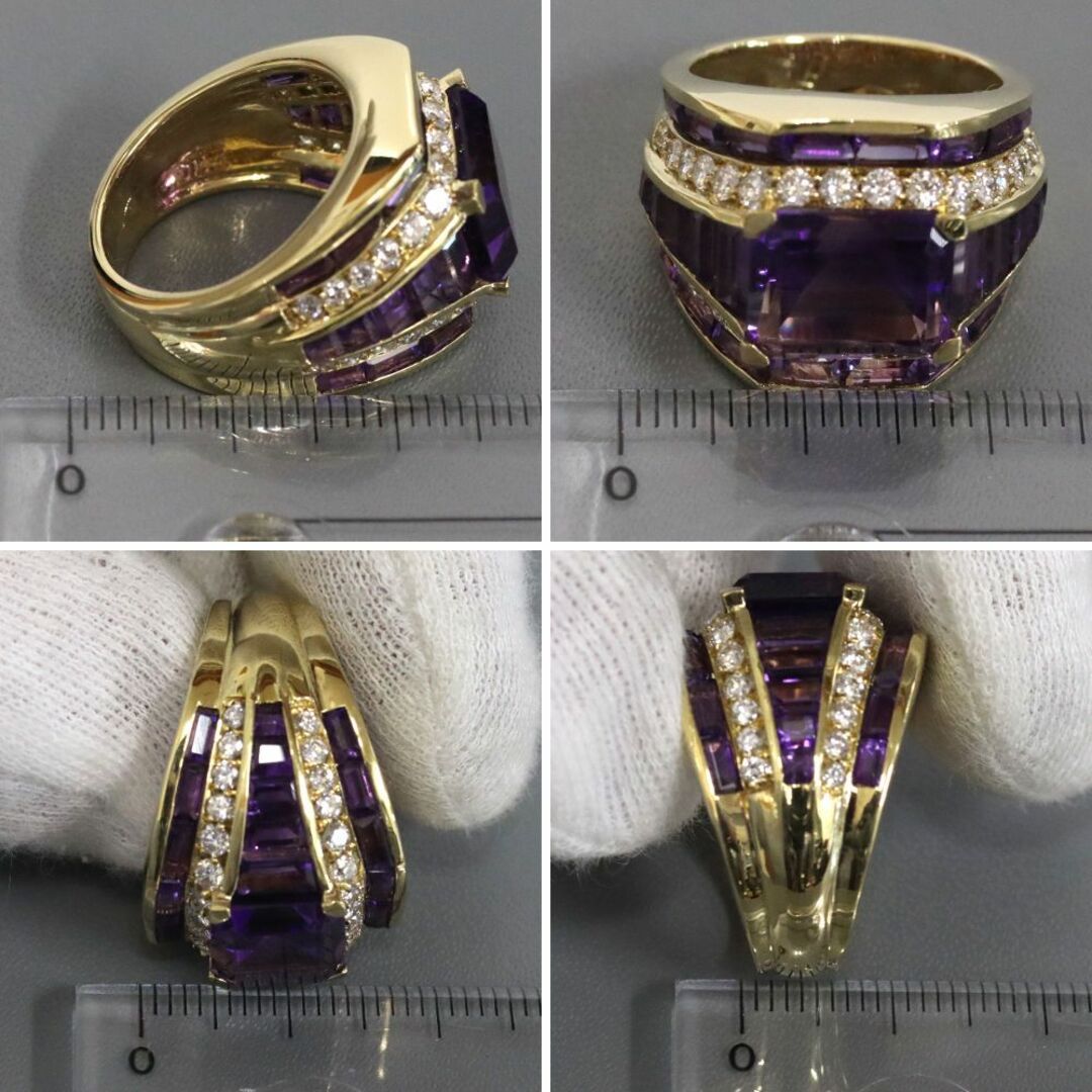 750アメジストダイヤモンドリング D0.91 13.0g #13.5 レディースのアクセサリー(リング(指輪))の商品写真
