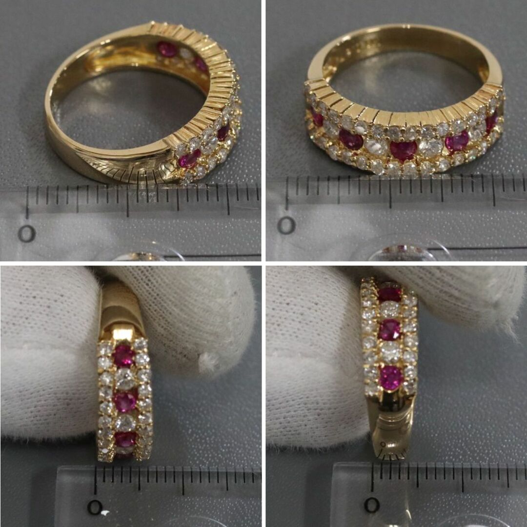 K18ルビーダイヤモンドリング D0.67 3.8g #12 レディースのアクセサリー(リング(指輪))の商品写真