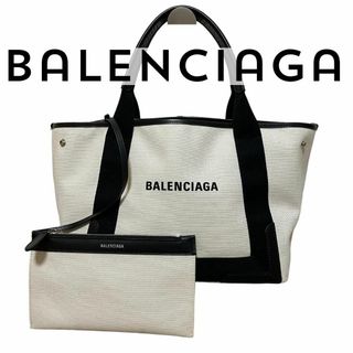 Balenciaga - 【極美品】バレンシアガ　ネイビーカバスS  キャンバスレザー　トートバッグ