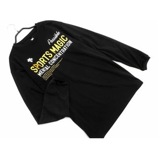 デサント(DESCENTE)のDESCENTE デサント プリント トレーニングウェア カットソー size0/黒 ■◇ メンズ(Tシャツ/カットソー(七分/長袖))