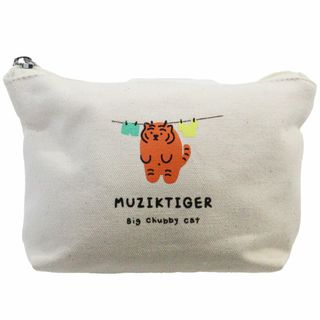 ムジークタイガー MUZIKTIGER ポーチ 小物入れコットン アイボリー新品(ポーチ)