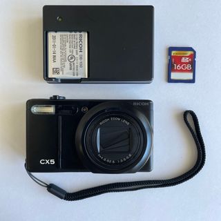 リコー(RICOH)のRICOHコンパクトデジタルカメラ CX5 BLACK（16GB SDカード付）(コンパクトデジタルカメラ)