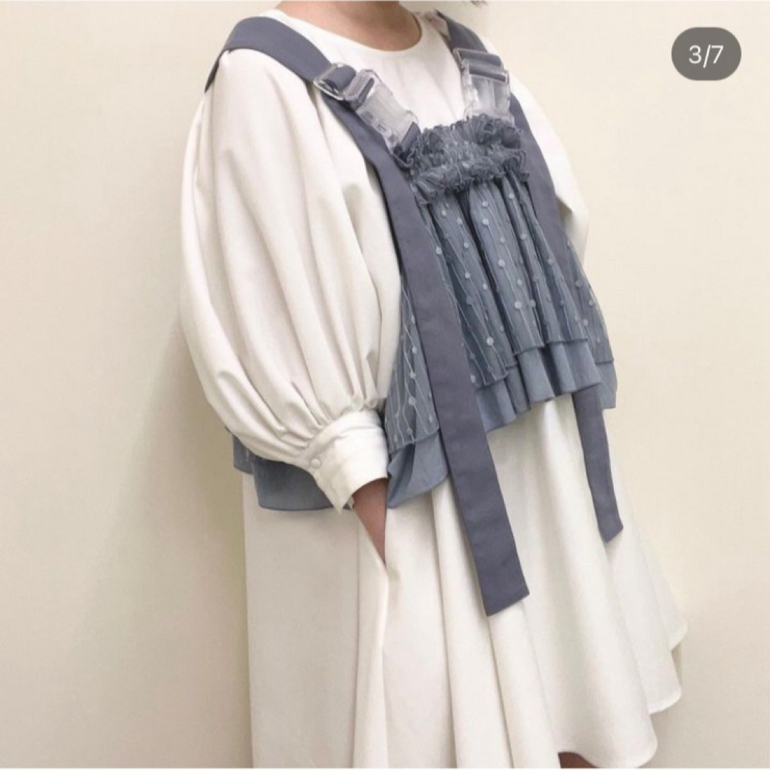 keisuke kanda(ケイスケカンダ)の完売商品 sile シール S / île curtain gilet　ブルー レディースのトップス(ベスト/ジレ)の商品写真