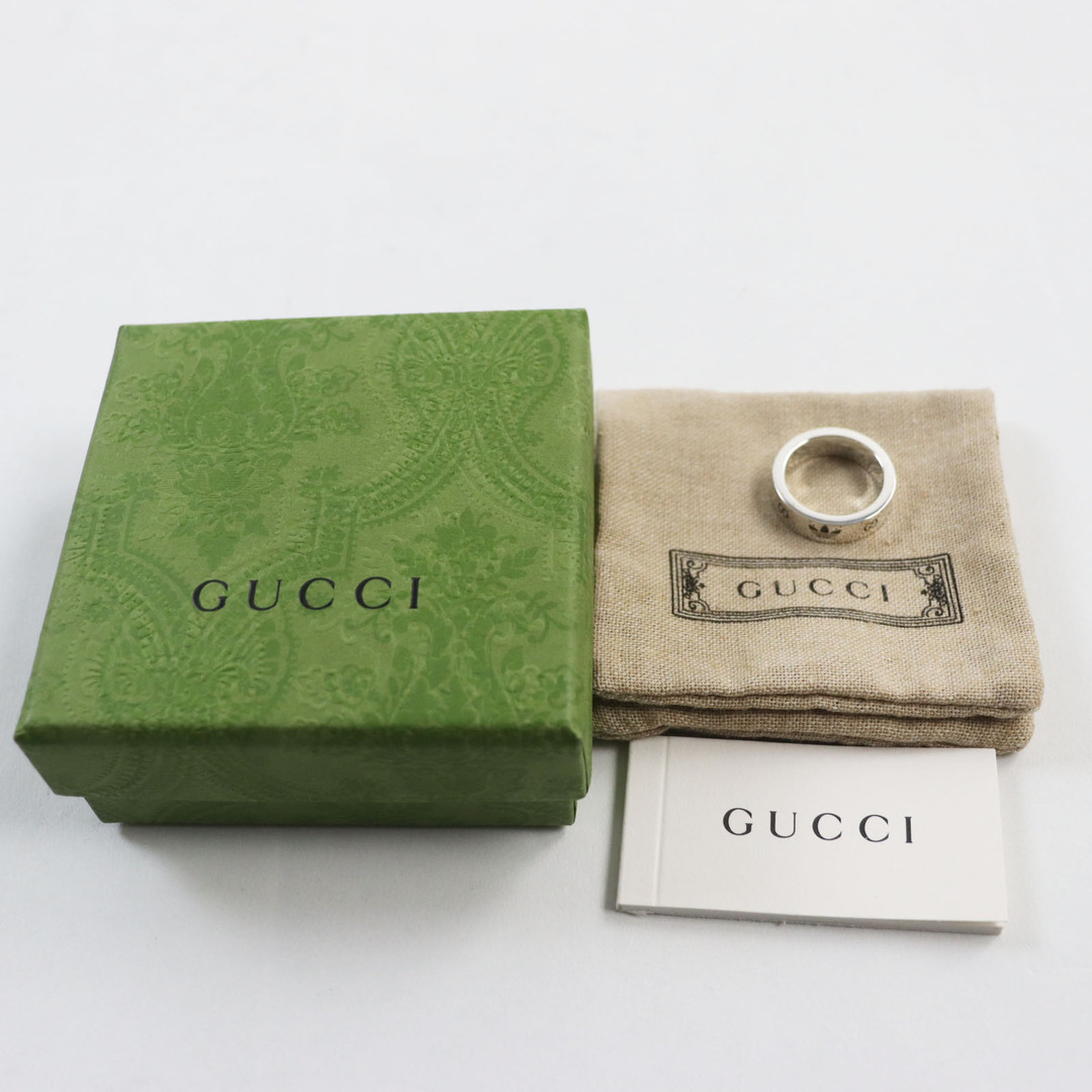 Gucci(グッチ)の極美品●GUCCI グッチ adidas アディダス 702764 エングレービングリング AG925 指輪 アクセサリー シルバー 16総 箱・保存袋付き イタリア製 重量8.38g メンズ メンズのアクセサリー(リング(指輪))の商品写真
