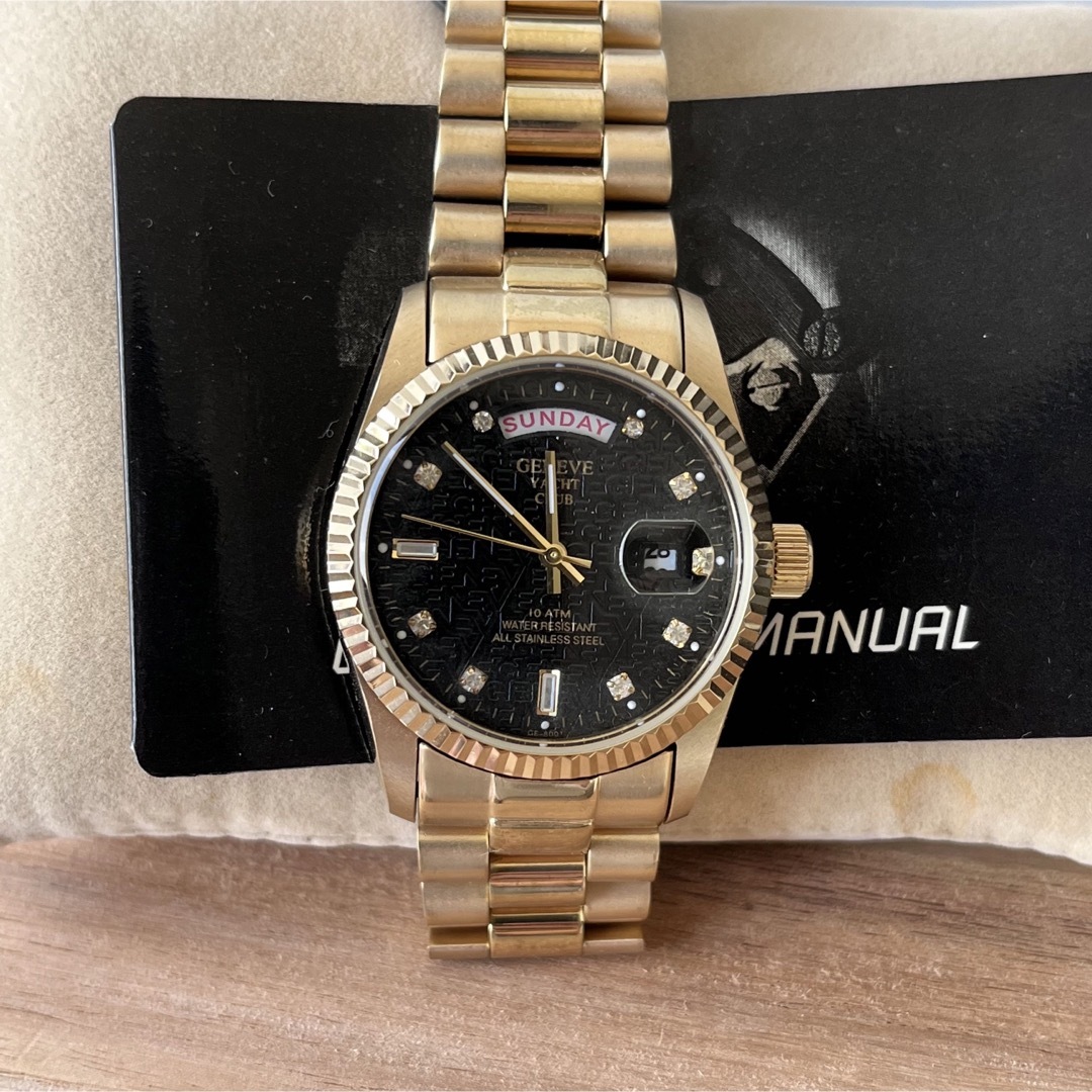 新品　GUARANTEE MANUAL ゴールド　メンズ　腕時計　生活防水  メンズの時計(腕時計(アナログ))の商品写真