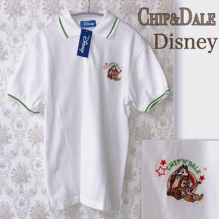 Disney - 【タグ付き新品 L】チップ＆デール ロゴ刺繍ポロシャツ