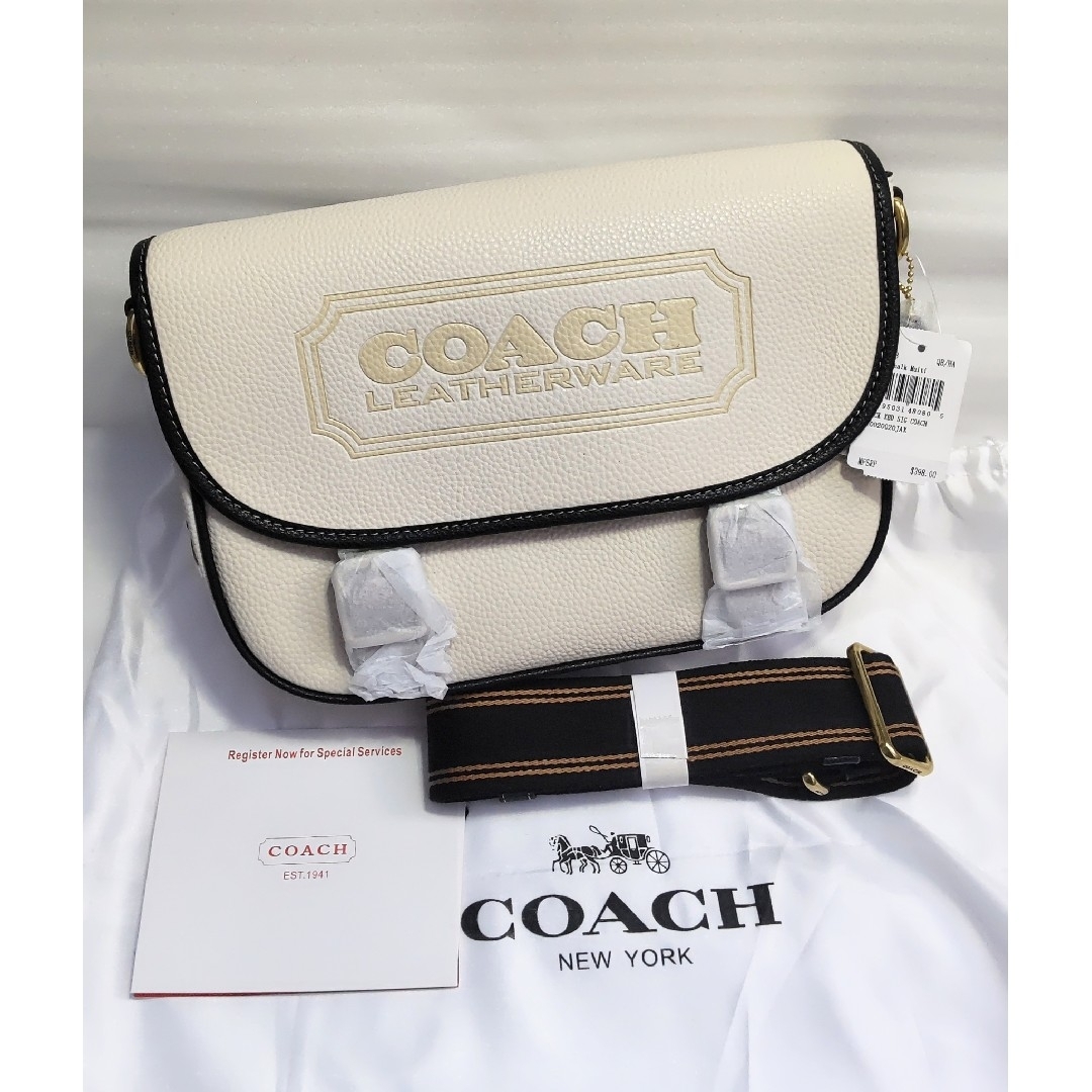 COACH(コーチ)の新品 未使用 COACH コーチ ショルダーバッグ レザー ホワイト レディースのバッグ(ショルダーバッグ)の商品写真