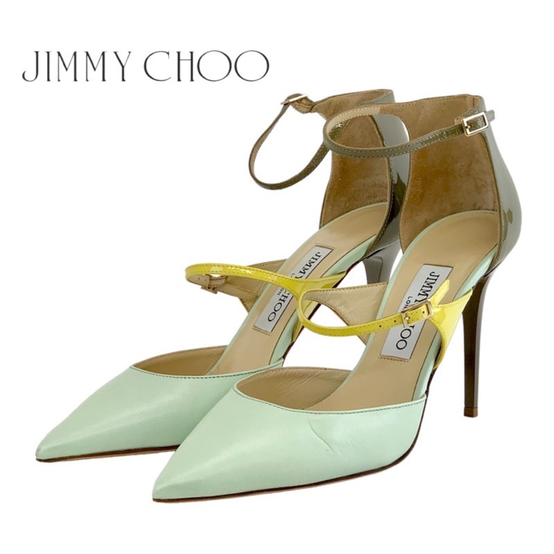JIMMY CHOO(ジミーチュウ)のジミーチュウ JIMMY CHOO パンプス 靴 シューズ ダブルストラップ レザー パテント マルチカラー レディースの靴/シューズ(ハイヒール/パンプス)の商品写真