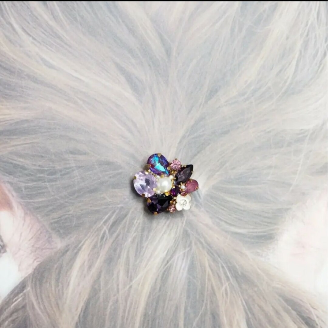 先着1名様限定》アメジスト系♡﻿flower bijou ポニーフック レディースのヘアアクセサリー(その他)の商品写真