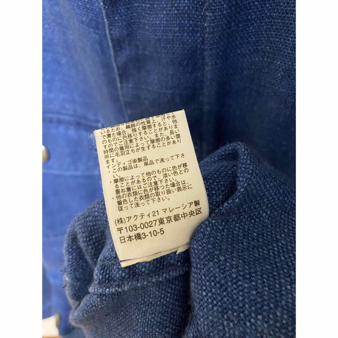 POLO RALPH LAUREN(ポロラルフローレン)の80s ラルフローレン カバーオール 三角タグ メンズ 麻 リネン インディゴ メンズのジャケット/アウター(カバーオール)の商品写真