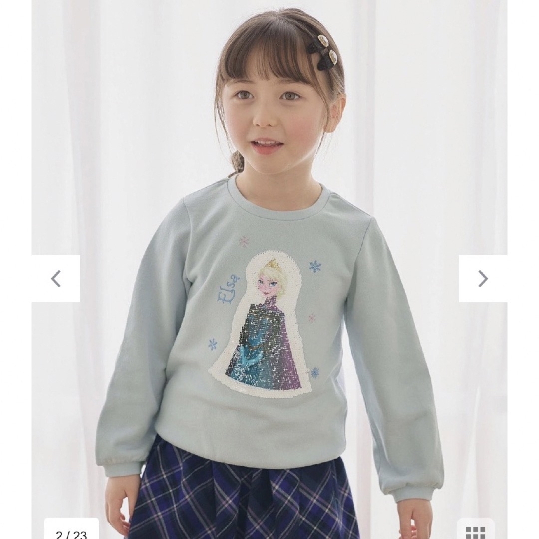 anyFAM(エニィファム)のアナと雪の女王　ミラクルスパンコールトレーナー　100 キッズ/ベビー/マタニティのキッズ服女の子用(90cm~)(Tシャツ/カットソー)の商品写真