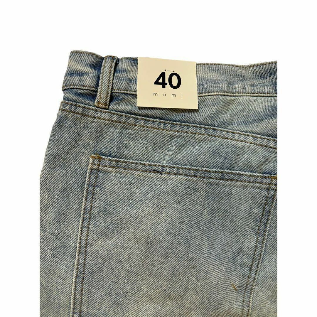 【新品】mnml ミニマル フルールパッチ ストレート デニム ジーンズ　W40 メンズのパンツ(デニム/ジーンズ)の商品写真