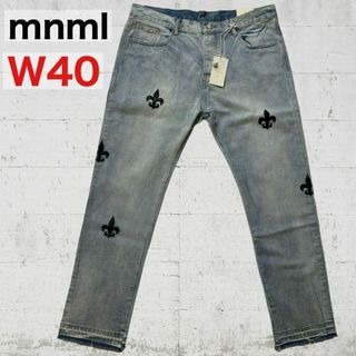 【新品】mnml ミニマル フルールパッチ ストレート デニム ジーンズ　W40