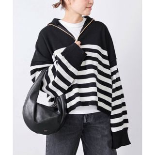 ドゥーズィエムクラス(DEUXIEME CLASSE)の【トリコット ジーン マーク】 BLACK BORDER HALF ZIP(ニット/セーター)