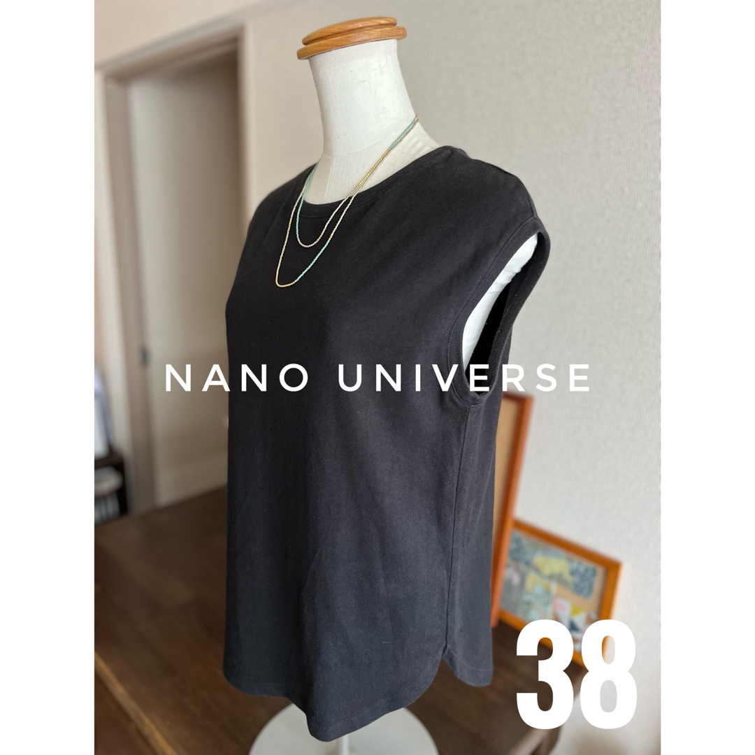 nano・universe(ナノユニバース)のナノユニバース　タンクトップ　ブラック　黒　シンプル　M レディースのトップス(タンクトップ)の商品写真