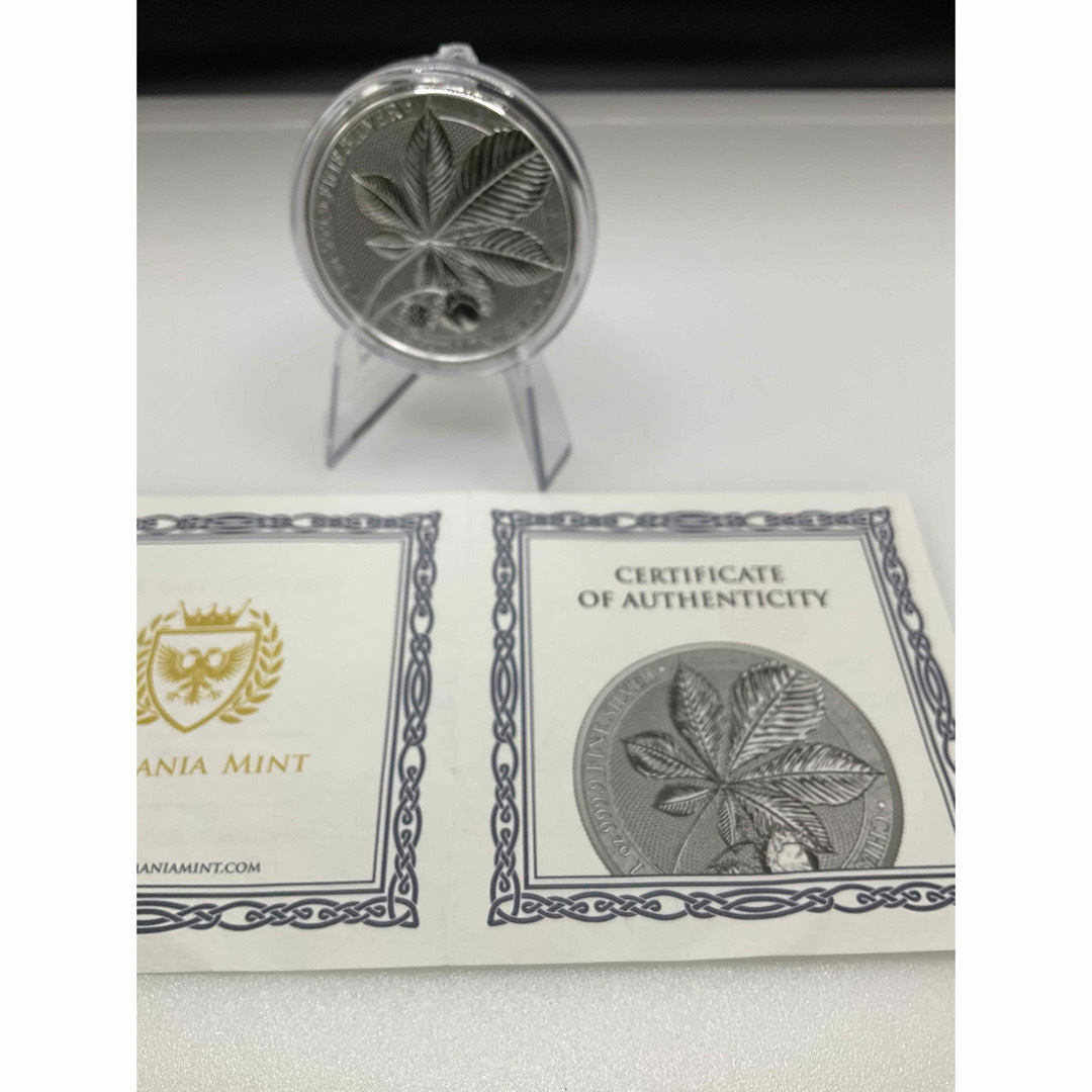 2021年ポーランド 栗の葉 円形銀 1オンス銀貨 エンタメ/ホビーの美術品/アンティーク(貨幣)の商品写真